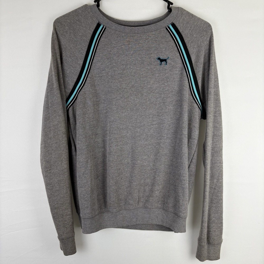 Victoria's Secret PINK NATION Women's Sweatshirt XS Gray Blue Crewneck Y2K